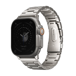Блочный браслет UNIQ Osta для Apple Watch 42 / 44 / 45 / 49mm сталь серебристый