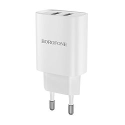 Сетевое зарядное устройство + кабель Lightning Borofone BN2 10.5 Вт, белый