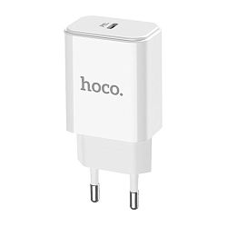 Сетевое зарядное устройство + кабель Lightning Hoco C71A 18 Вт, белый