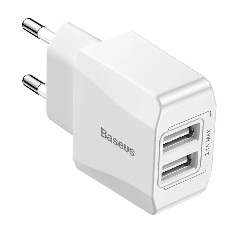 Сетевое зарядное устройство Baseus Mini Dual-U 12 Вт, белый - 3