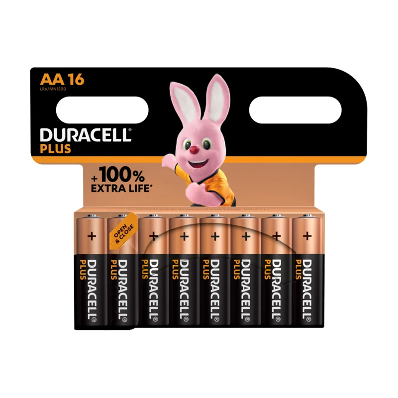 Батарейка Duracell Plus AA LR6-16BL, 16шт  - 1