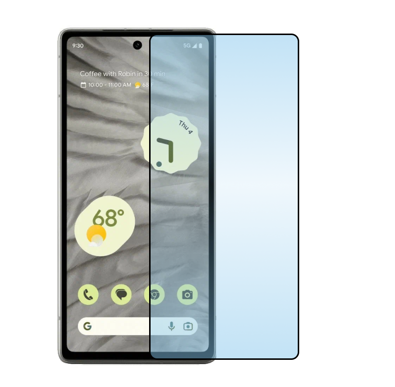 Защитное стекло 3D Premium для Google Pixel 7a, черная рамка - 1