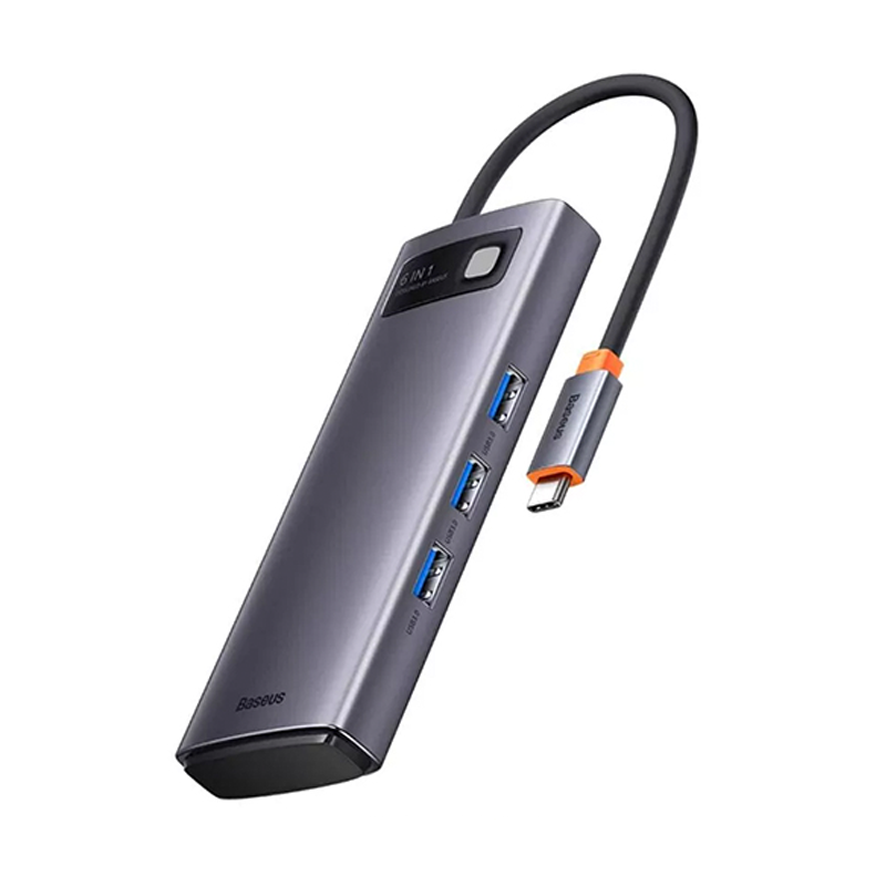 Адаптер-разветвитель для компьютера Baseus Metal Gleam Series/Starjoy(USB3.0*3+PD+SD/TF) (6в1) - 2