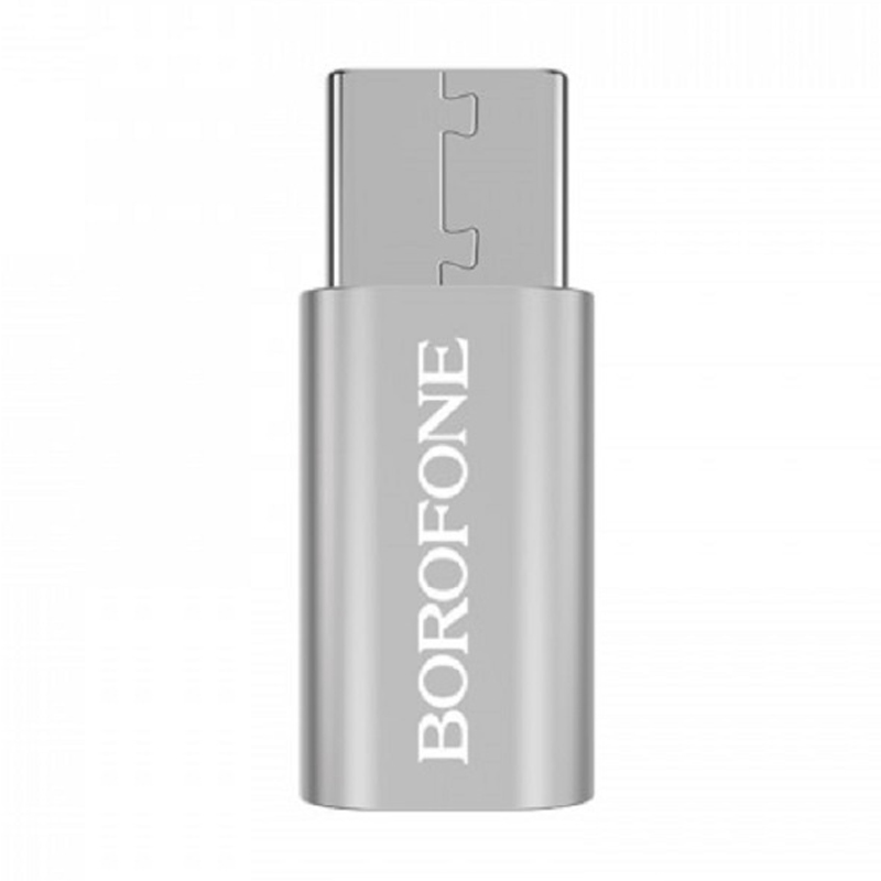 Адаптер-переходник Borofone BV5 (Micro USB to Lightning), серебристый - 1