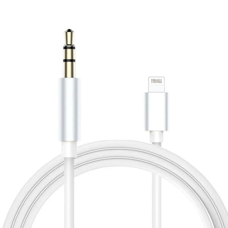 Аудиокабель 3.5 mm jack - Lightning 1 м, белый - 1