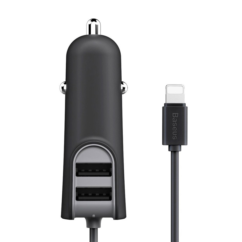 Автомобильное зарядное устройство + кабель Lightning Baseus Energy Station 18 Вт, чёрный - 1