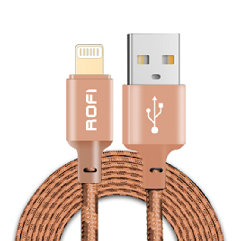 Дата-кабель Rofi Lenght Lightning 1.2 м, золотой - 1