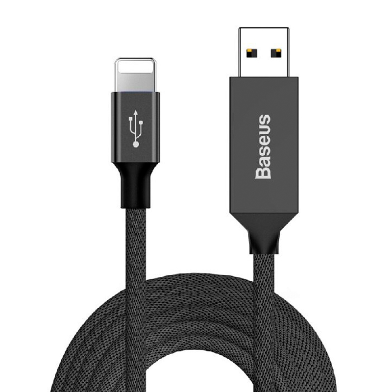Дата-кабель Baseus Artistic Striped Lightning 5 м, чёрный - 1