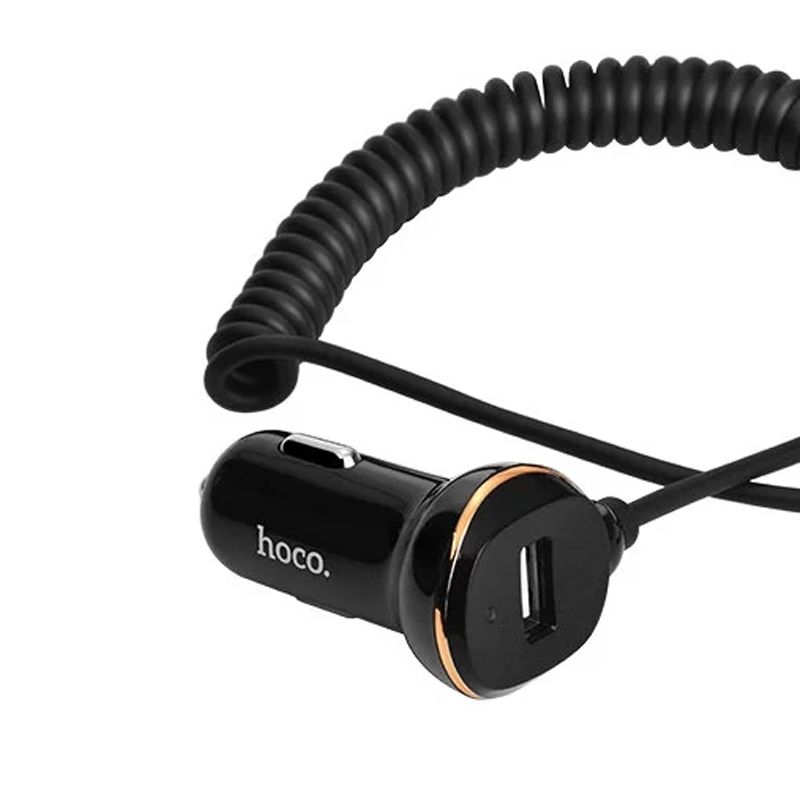 Автомобильное зарядное устройство + кабель Lightning Hoco Z14 18 Вт, чёрный - 3