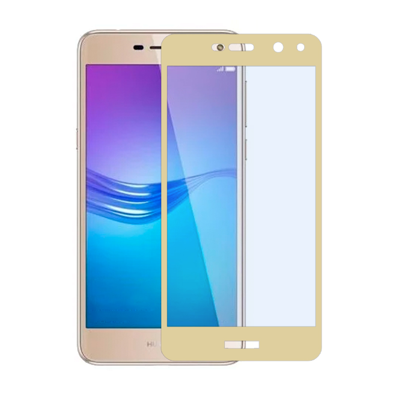Защитное стекло 3D Classic для Huawei Y5 2017, золотая рамка - 1