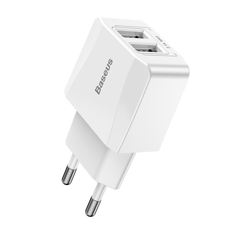 Сетевое зарядное устройство Baseus Mini Dual-U 12 Вт, белый - 2