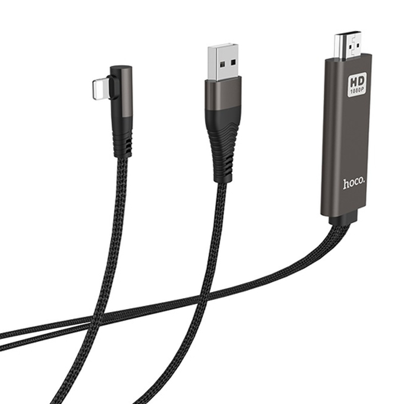 Кабель Hoco UA14 HDMI - Lightning 2 м, чёрный - 1