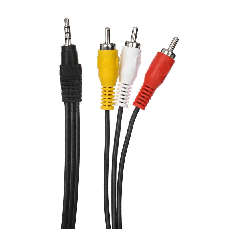 Аудиокабель Telecom 3RCA - 3.5 mm jack 1.5 м, чёрный - 1