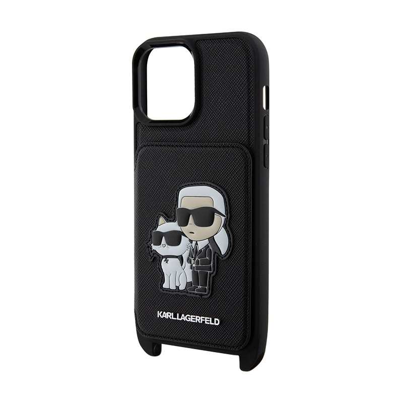 Клип-кейс (накладка) с визитницей CG Mobile Lagerfeld Karl PU Saffiano CrossBody Cardslot для Apple iPhone 15 Pro Max - 3