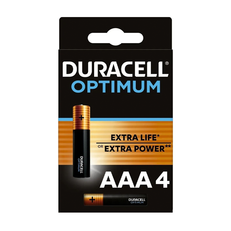 Батарейка Duracell Optimum AAA MX2400-4BL, 4шт  - 1