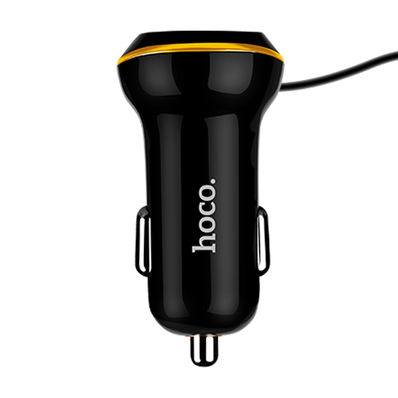 Автомобильное зарядное устройство + кабель Lightning Hoco Z14 18 Вт, чёрный - 1