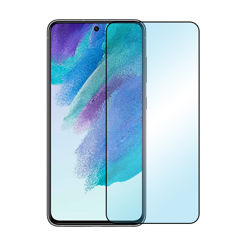 Защитное стекло 3D Classic для Samsung Galaxy S21 FE, черная рамка - 1