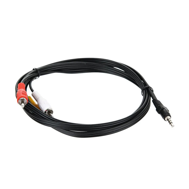Аудиокабель Telecom 3RCA - 3.5 mm jack 1.5 м, чёрный - 2