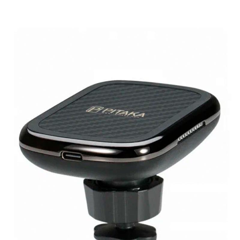 Автомобильный держатель магнитный Pitaka MagEZ Mount Qi с беспроводной зарядкой (зажим) (Уценка) - 2