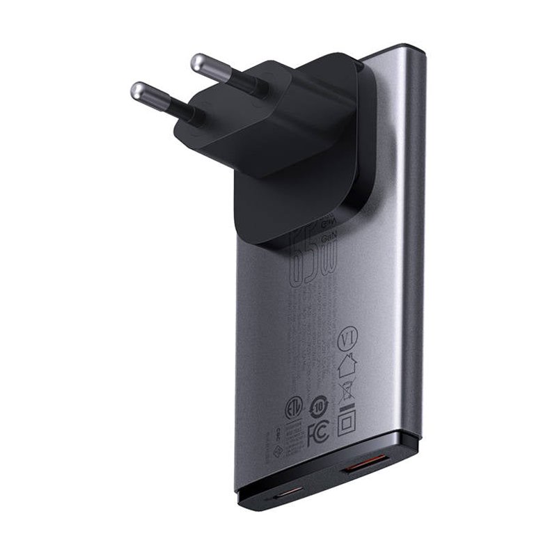 Сетевое зарядное устройство + кабель Type-C - Type-C Baseus GaN5 Pro Ultra-Slim C+U 65 Вт - 4