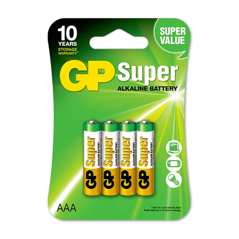 Батарейка GP Alkaline AAA LR03-4BL, 4шт  - 1