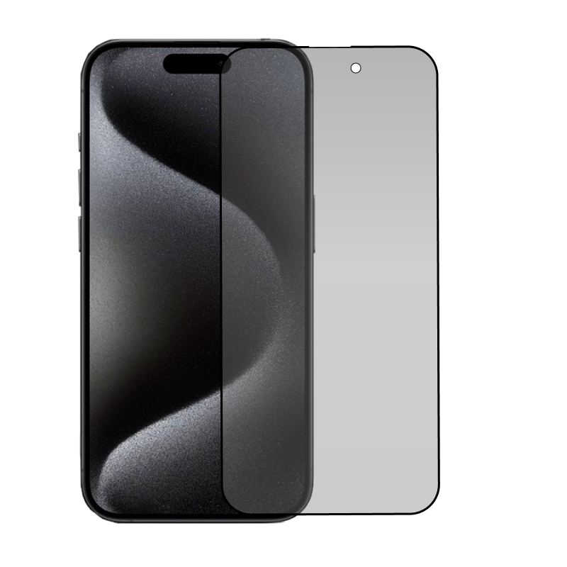 Защитное стекло 3D Privacy для Apple iPhone 15 Pro, черная рамка - 1