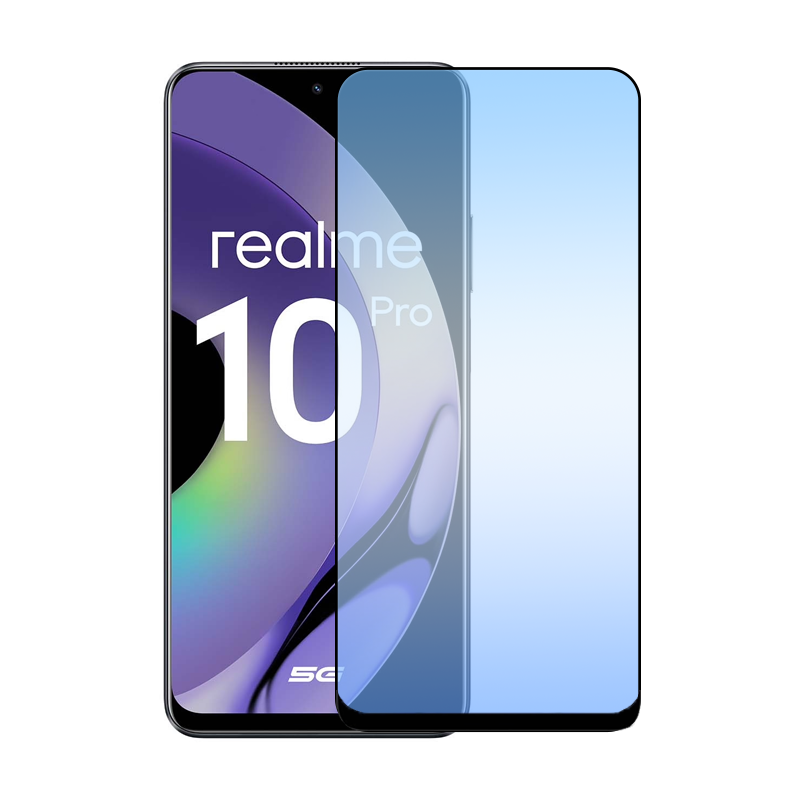 Защитное стекло 3D Premium для Realme 10 Pro, черная рамка - 1