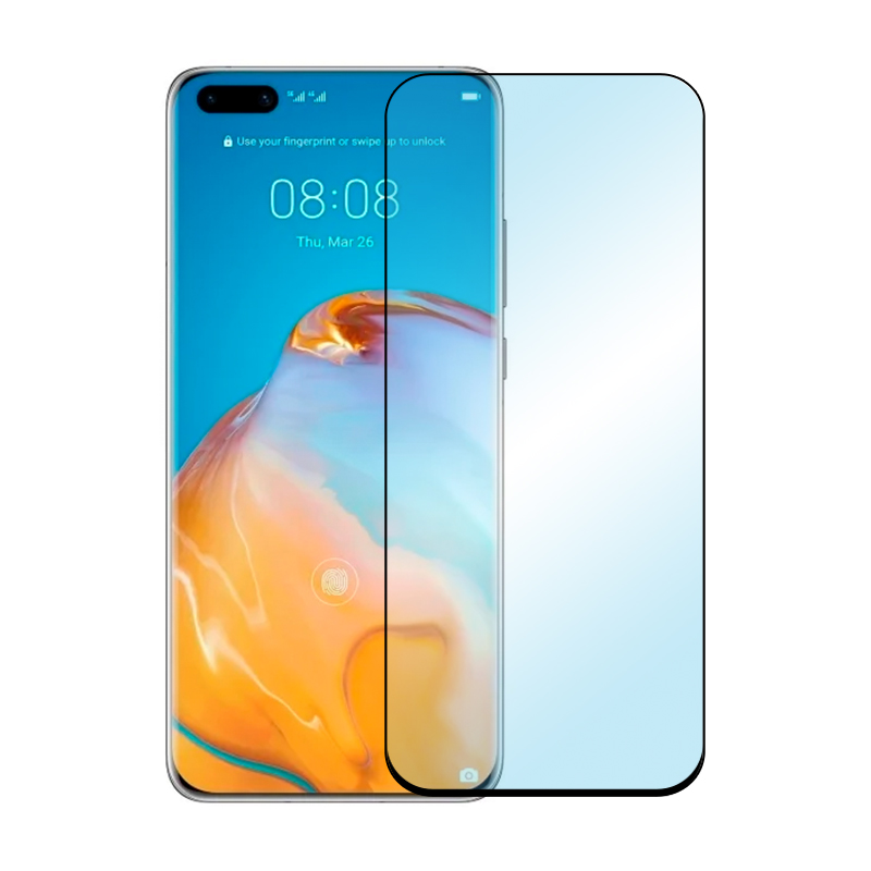 Защитное стекло 3D Premium для Huawei P40 Pro, черная рамка - 1