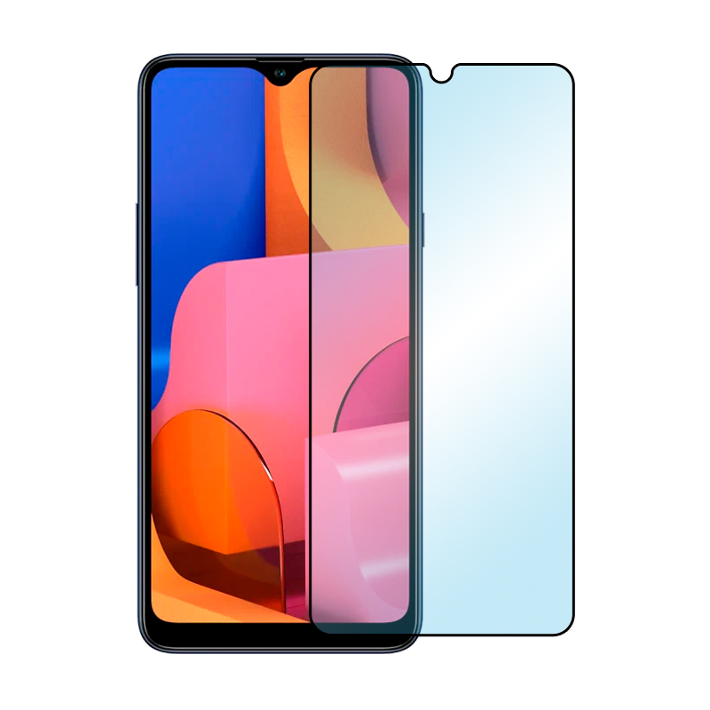 Защитное стекло 3D Premium для Samsung Galaxy A20s, черная рамка - 1