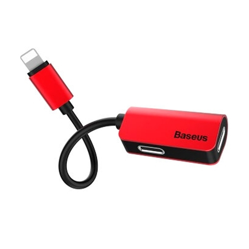 Адаптер-переходник Baseus L37 (Lightning to Lightning x2), красный - 1