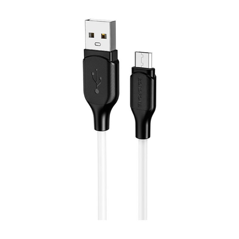 Дата-кабель Borofone BX42 Micro 1 м, белый с чёрным - 1