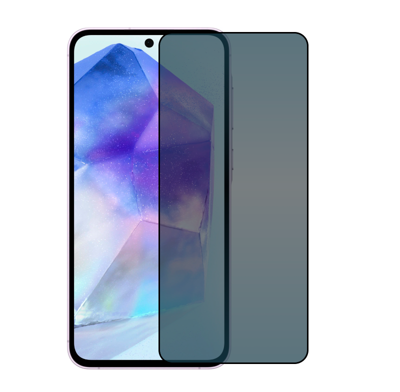 Защитное стекло 3D Privacy для Samsung Galaxy A35 / A55, черная рамка - 1
