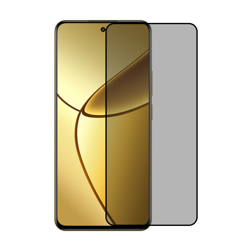 Защитное стекло 3D Premium для Realme 12+, черная рамка - 1