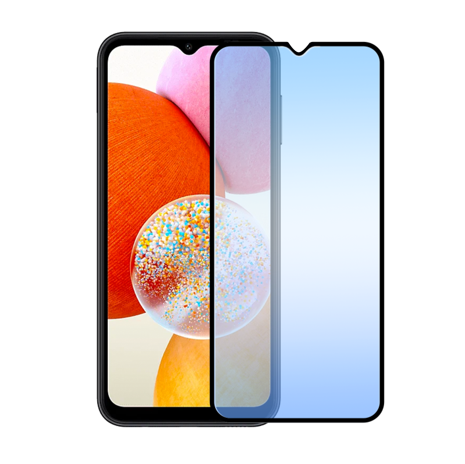 Защитное стекло 3D Classic для Samsung Galaxy A14, черная рамка - 1