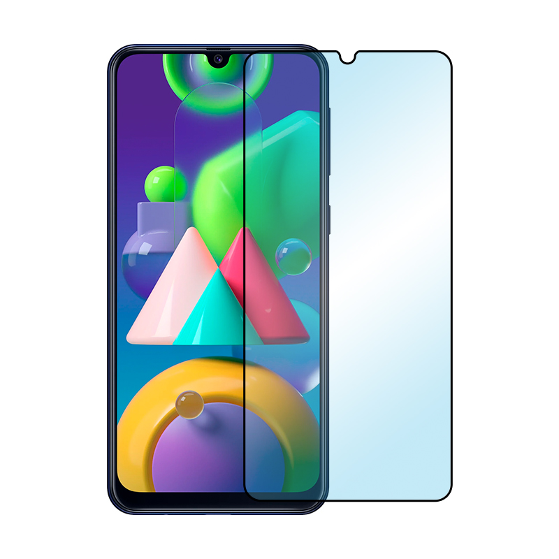 Защитное стекло 3D Premium для Samsung Galaxy M21 /  M31, черная рамка - 1