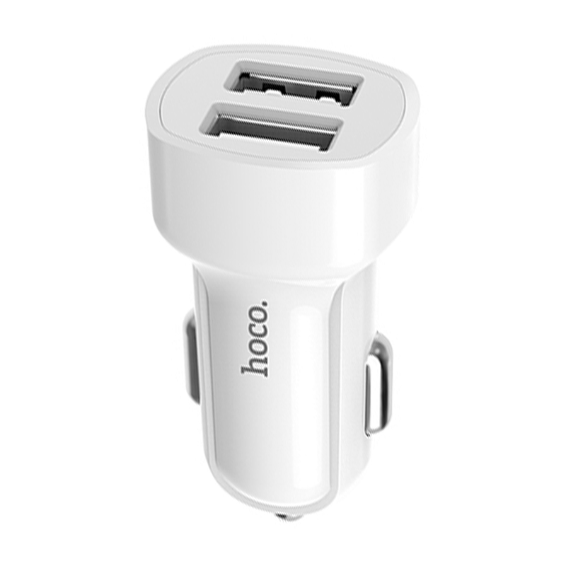 Автомобильное зарядное устройство + кабель Lightning Hoco Z2A 12 Вт, белый - 1