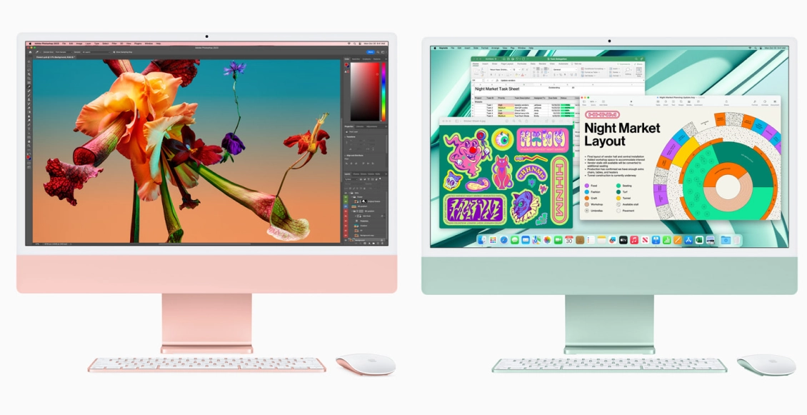 Моноблок Apple iMac 24" M3 (8-core GPU) 8 ГБ, 256 ГБ SSD (MQR93), серебристый Моноблок Apple iMac 24" M3 (8-core GPU) 8 ГБ, 256 ГБ SSD (MQR93), серебристый - 3