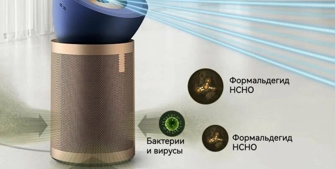 Очиститель воздуха Dyson Purifier Big+Quiet Formaldehyde BP04 синий, золотой Очиститель воздуха Dyson Purifier Big+Quiet Formaldehyde BP04 синий, золотой - 7