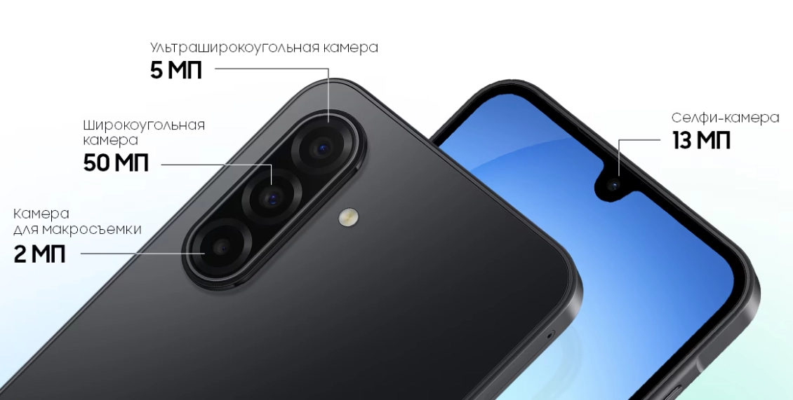 Смартфон Samsung Galaxy A17 8/256 ГБ голубой (2sim - гибридный слот)  - 3