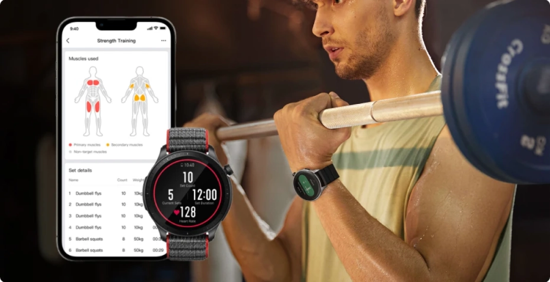 Умные часы Xiaomi Amazfit GTR 4 серый (серый ремешок) - 3