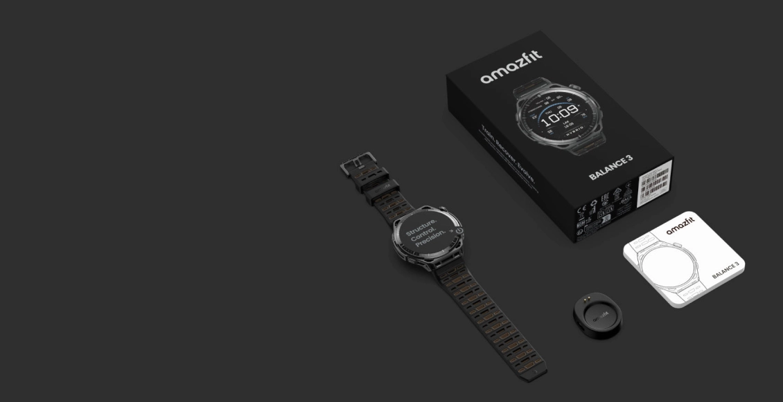 Умные часы Xiaomi Amazfit Balance 3 51mm серый (чёрный ремешок) Умные часы Xiaomi Amazfit Balance 3 51mm серый (чёрный ремешок) - 9