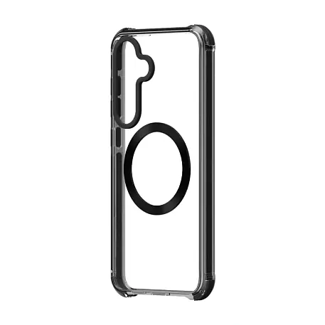 Клип-кейс (накладка) UNIQ Combat MagSafe для Samsung Galaxy S25 поликарбонат, силикон, прозрачный с чёрной рамкой - 2