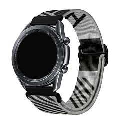 Ремешок для Samsung Watch 20mm нейлон чёрный с серым