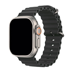 Ремешок Ocean Band для Apple Watch 44 / 45 / 46 / 49mm силикон графитовый