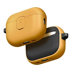 Кобура UNIQ Clyde для Apple AirPods Pro 3 полиуретан, поликарбонат, желтый - "угольный"