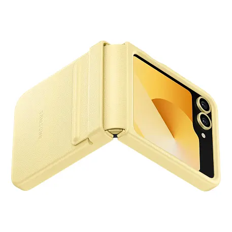 Клип-кейс (накладка) Samsung Kindsuit Case для Samsung Galaxy Z Flip 6 / 7 FE экокожа, жёлтый - 4