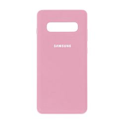 Клип-кейс (накладка) Silicone cover закрытый для Samsung Galaxy S10 силикон, розовый