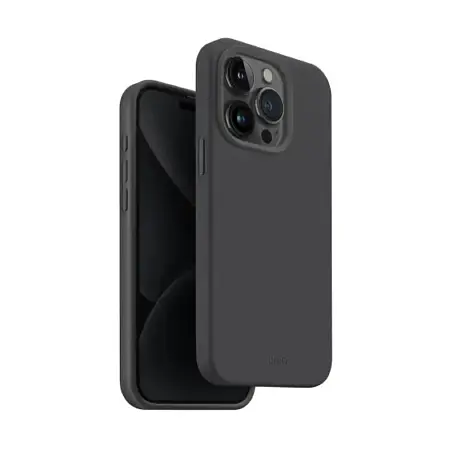 Клип-кейс (накладка) UNIQ Lino Hue MagSafe для Apple iPhone 15 Pro силикон, серый - 2