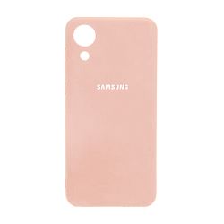 Клип-кейс (накладка) Silicone cover закрытый для Samsung Galaxy A03 Core силикон, пудровый