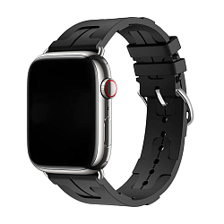 Ремешок Silicone Ermes для Apple Watch 44 / 45 / 46 / 49mm силикон чёрный